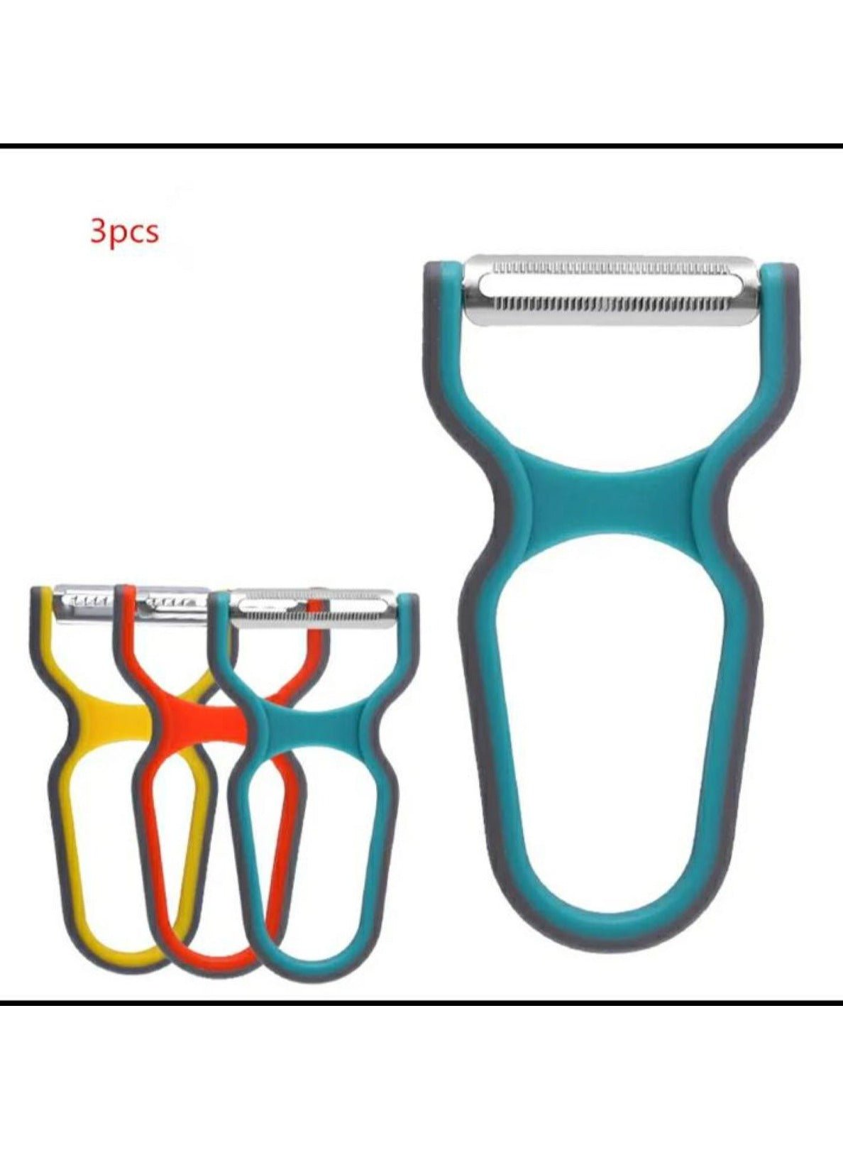 Huitich 3 piece kitchen peeler for potatoes set with colorful ergonomic handles for easy peeling
