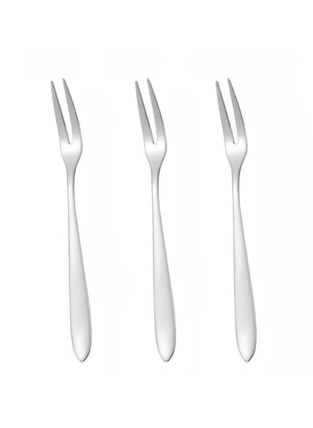 Huitich 3-piece mini fork set for cakes with sleek stainless steel design for dessert serving