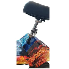 3-wheel electric scooter seat and front frame, blue and red flame finish