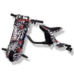 Winner sky 3 wheel drifter scooter with LED lights featuring black white red graphic design and comfortable seat