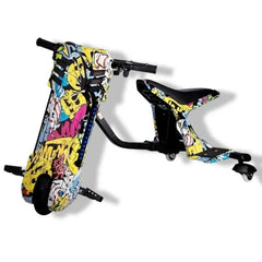 Winner sky 3 wheel electric drift scooter with colorful graffiti design and comfortable seat