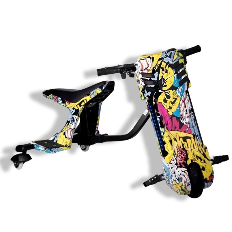 Winner sky 3 wheel electric drift scooter with colorful graffiti design and sturdy frame
