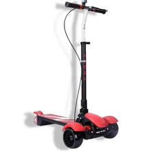 Huitich electric 3-wheel kick scooter with red deck and black handlebar, front wheel