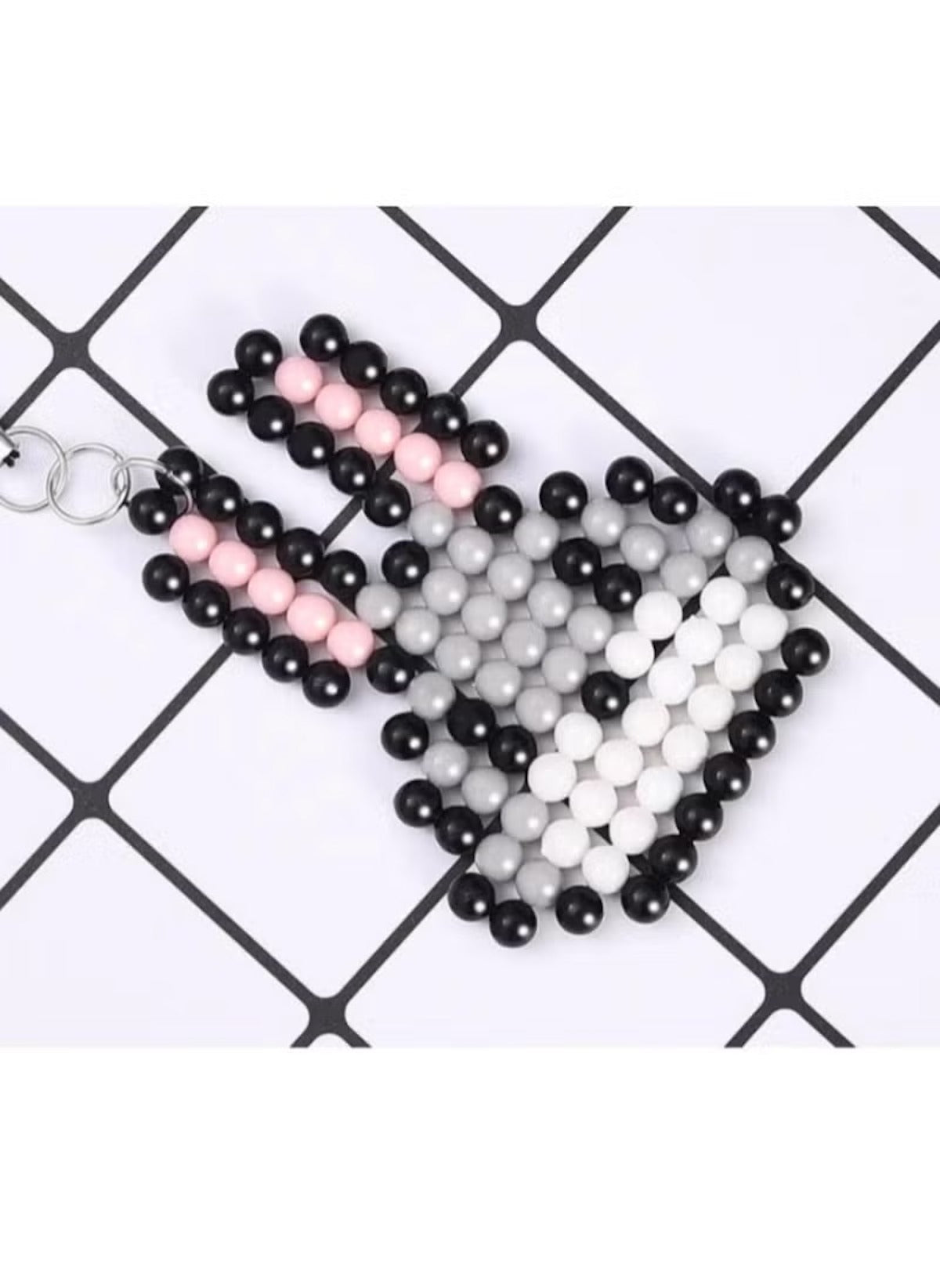Huitich 3000 piece water beads toys 24-Grid multicolor pixel keychain toy in black white gray and pink