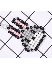 Huitich 3000 piece water beads toys 24-Grid multicolor pixel keychain toy in black white gray and pink