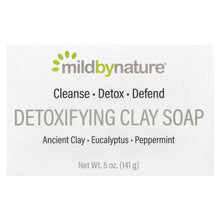 Detoxifying clay bar soap box with mildbynature front label
