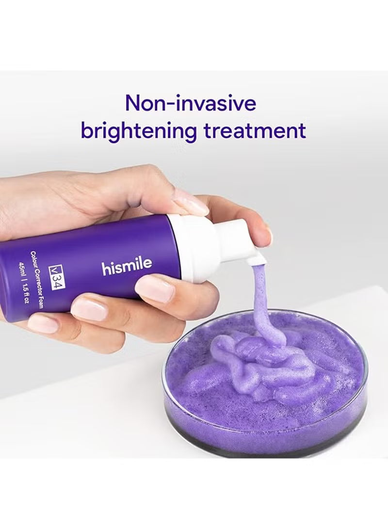HiSmile Teeth Colour Corrector Foam 45ml – Viral Whitening & Stain-Removing Foam - Mumzar