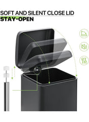Huitich 30L pedal bin for kitchen with soft and silent close lid and stay-open feature