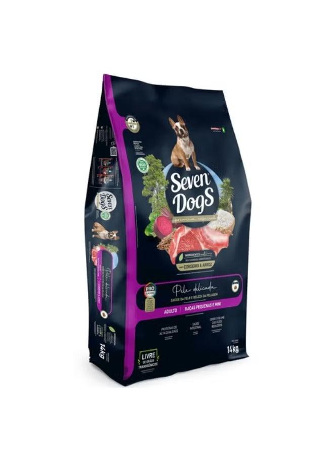 Dog food bag: Seven Dogs Premium lamb & rice for small breeds, 14 kg