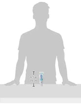 Toothpaste size diagram showing 6.5 in (16 cm) height beside small tube