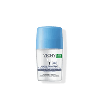 Vichy mineral deodorant bottle with blue cap, aluminum-free 48h formula