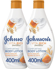 Johnson's Body Lotion - Vita-Rich, Smoothies, Comforting, Yogurt, Honey & Oats, 400ml, 1+1 FREE