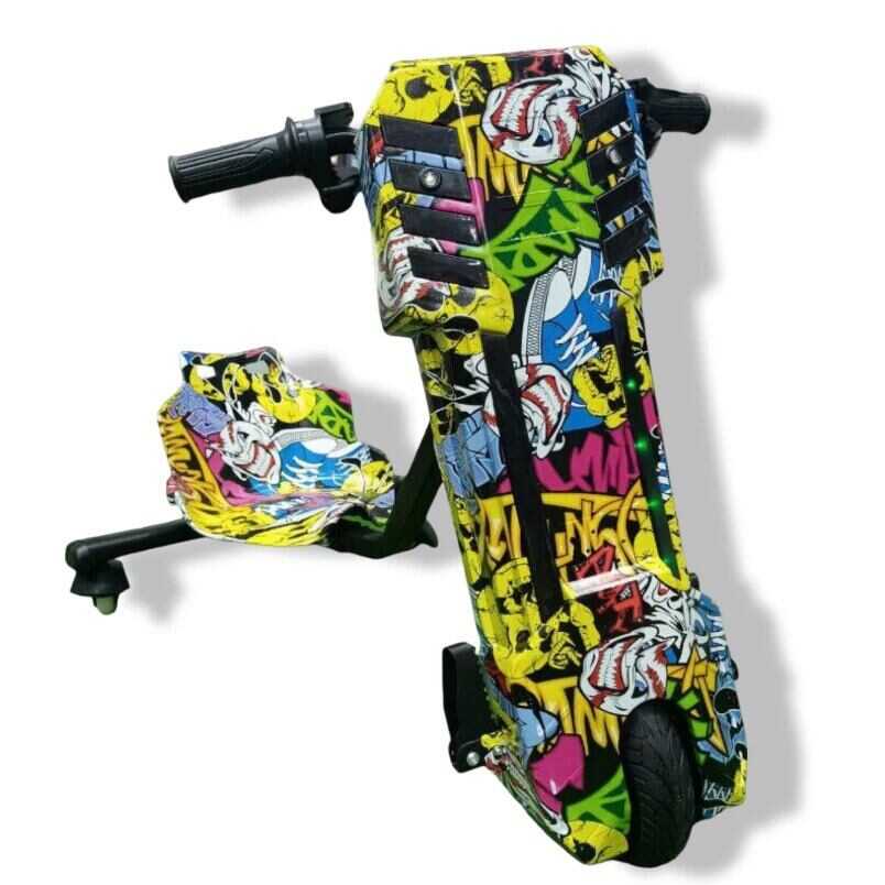 Winner sky electric drifting scooter with colorful graffiti design 360 degree rotating drift scooter
