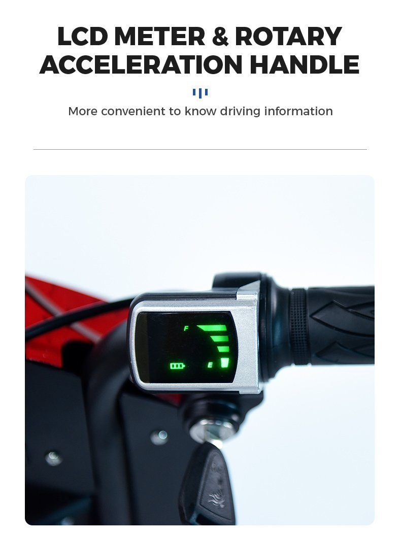 LCD meter and rotary acceleration handle on Winner sky 360 degree rotation electric scooter