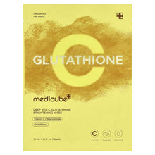 Glutathione brightening beauty mask sheet in gold foil-style pouch, 1 sheet