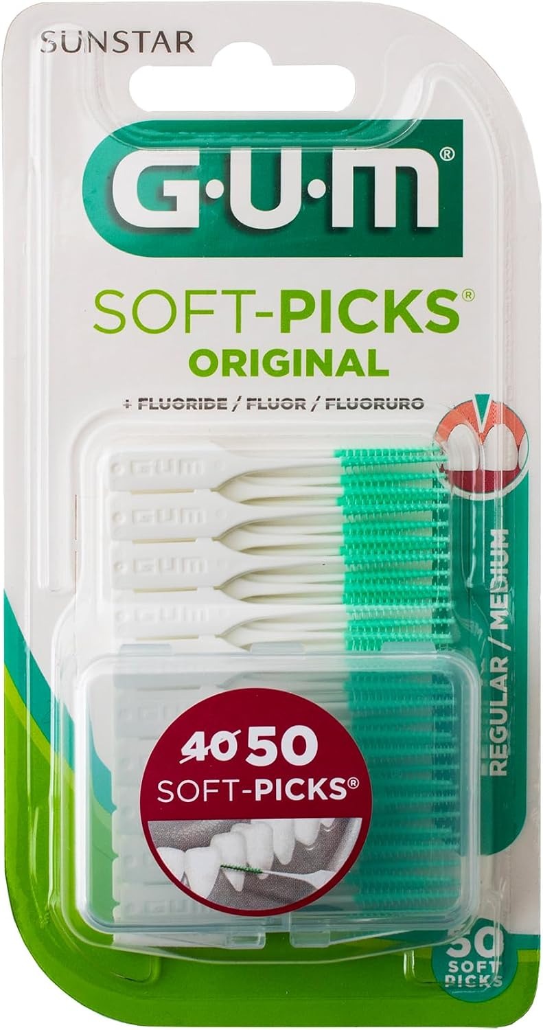 Gum 158155 Soft Picks Original Brushes, Regular, Pack of 50