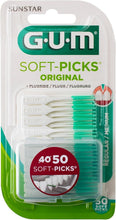 GUM Soft-Picks Original regular soft toothbrushes, 50-pack with turquoise bristles