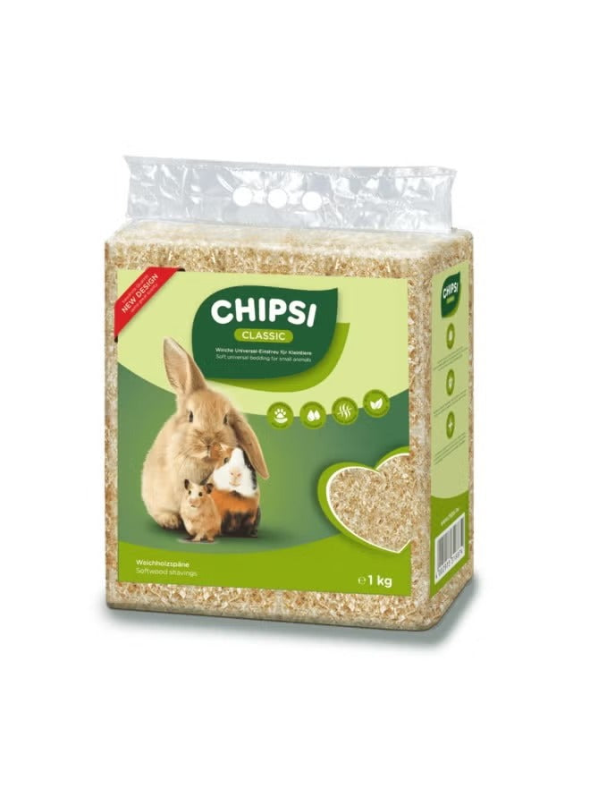JRS Chipsi Classic Woodchips Green Apple Bedding, 1 kg (15 L) – Natural Absorbent Bedding for Small Animals