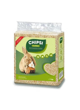 Small-animal woodchip bedding bag with “CHIPSI Classic” green label, 1 kg