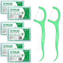 Mint Dental Flossers,Toothpick,Easy Storage Portable Traveling Fresh Mint Flavor Teeth,Gums,Healthy Dental Floss 300 Count (Pack of 6)