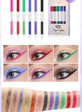 Huitich Double-Headed Colorful Liquid Eyeliner Set - Ultra-Fine Tip & Glitter Water Pen, 6 Pcs