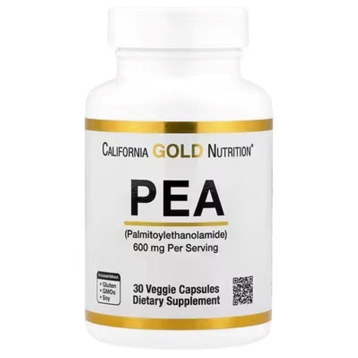 California Gold Nutrition PEA (Palmitoylethanolamide) 300 mg – 30 Veggie Capsules | Nerve Support & Anti-Inflammatory Formula
