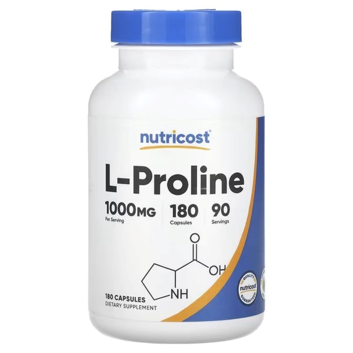 Nutricost L-Proline 500 mg Supplement – Amino Acid Support – 180 Capsules