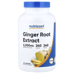 Nutricost Ginger Root Extract 2,200mg Capsules – 240 Capsules | Herbal Digestive & Wellness Support Supplement
