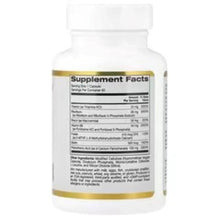 California Gold Nutrition Vitamin B Complex bottle back with Supplement Facts panel