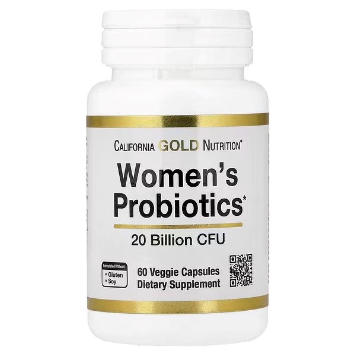 California Gold Nutrition Women’s Probiotics 20 Billion CFU – Bifidobacterium lactis, Lactobacillus acidophilus & Lactobacillus rhamnosus, 60 Veg Capsules