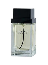 Carolina Herrera Chic for Men EDT bottle with black cap and clear glass front