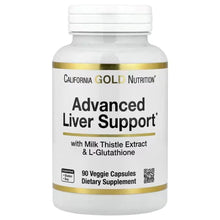 Advanced Liver Support supplement bottle, milk thistle & L-glutathione label
