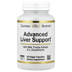 California Gold Nutrition Advanced Liver Support with Milk Thistle Extract, L-Glutathione, Alpha Lipoic Acid & Grape Seed Extract – 90 Veg Capsules