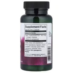 Swanson Marine Collagen Peptides supplement bottle, back label Supplement Facts panel