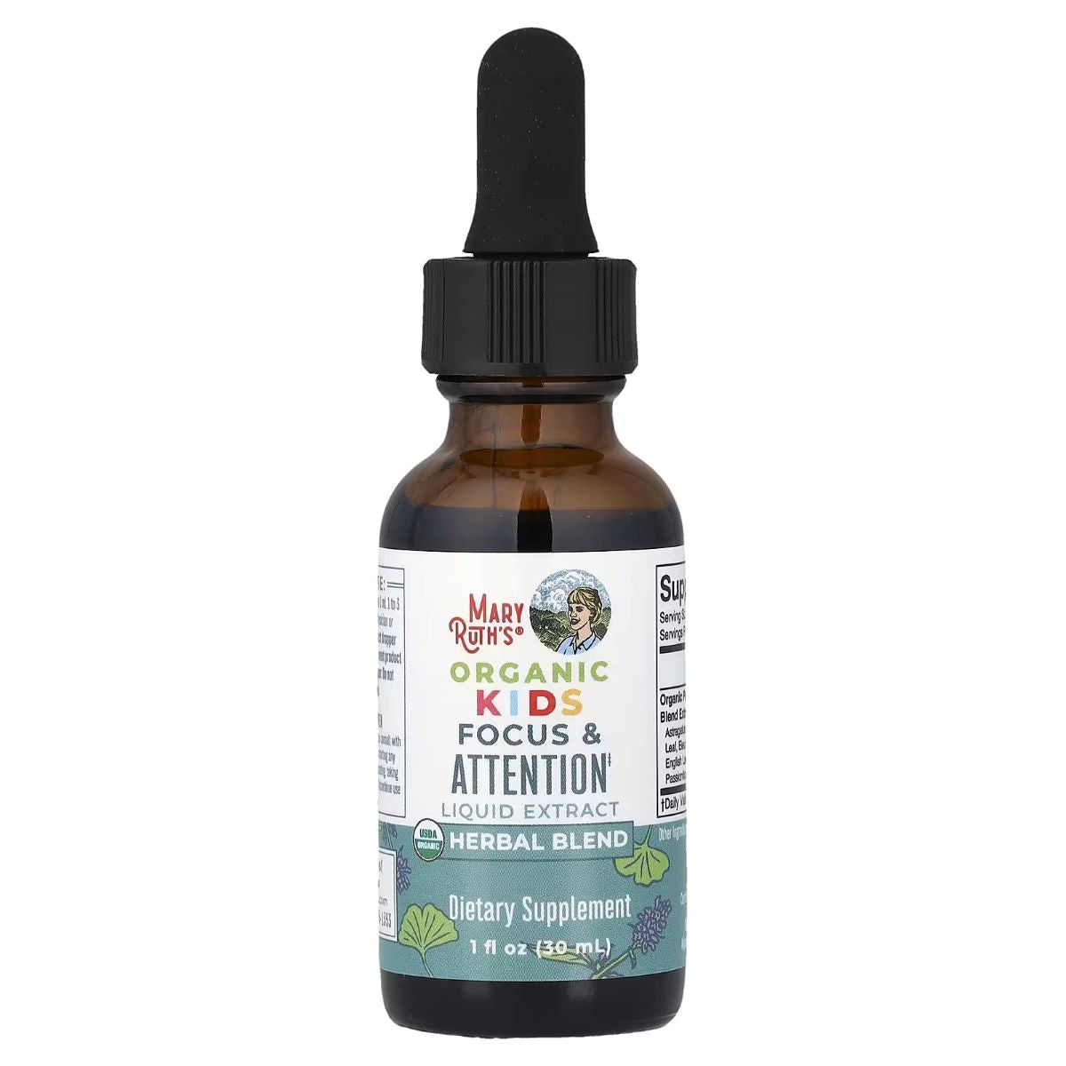 MaryRuth's Organic Kids Focus & Attention Liquid Extract, Alcohol-Free, 1 fl oz (30 mL)
