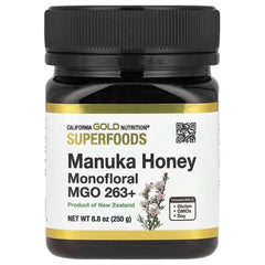 California Gold Nutrition Manuka Honey MGO 263+ Monofloral – 8.8 oz (250 g) Premium Raw Superfood Honey