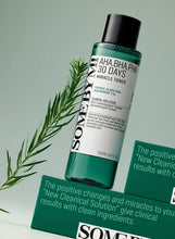 AHA.BHA.PHA Miracle Toner bottle with black cap beside teal box packaging