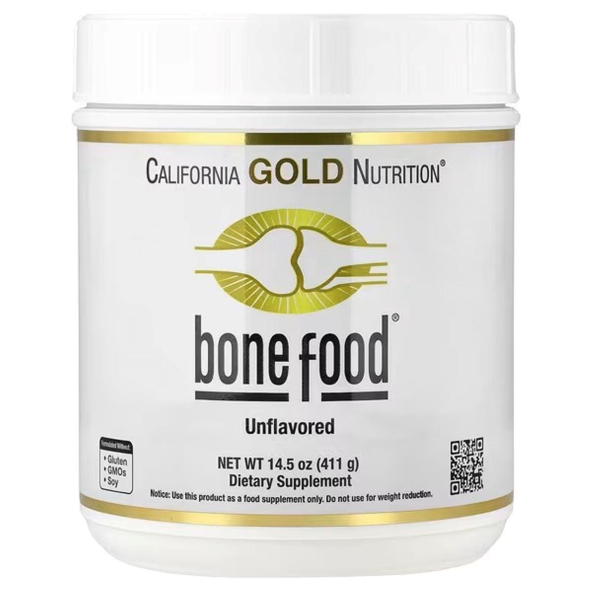 California Gold Nutrition Bone Food with Collagen Peptides, Hyaluronic Acid & Essential Vitamins & Minerals – 14.50 oz (411 g)