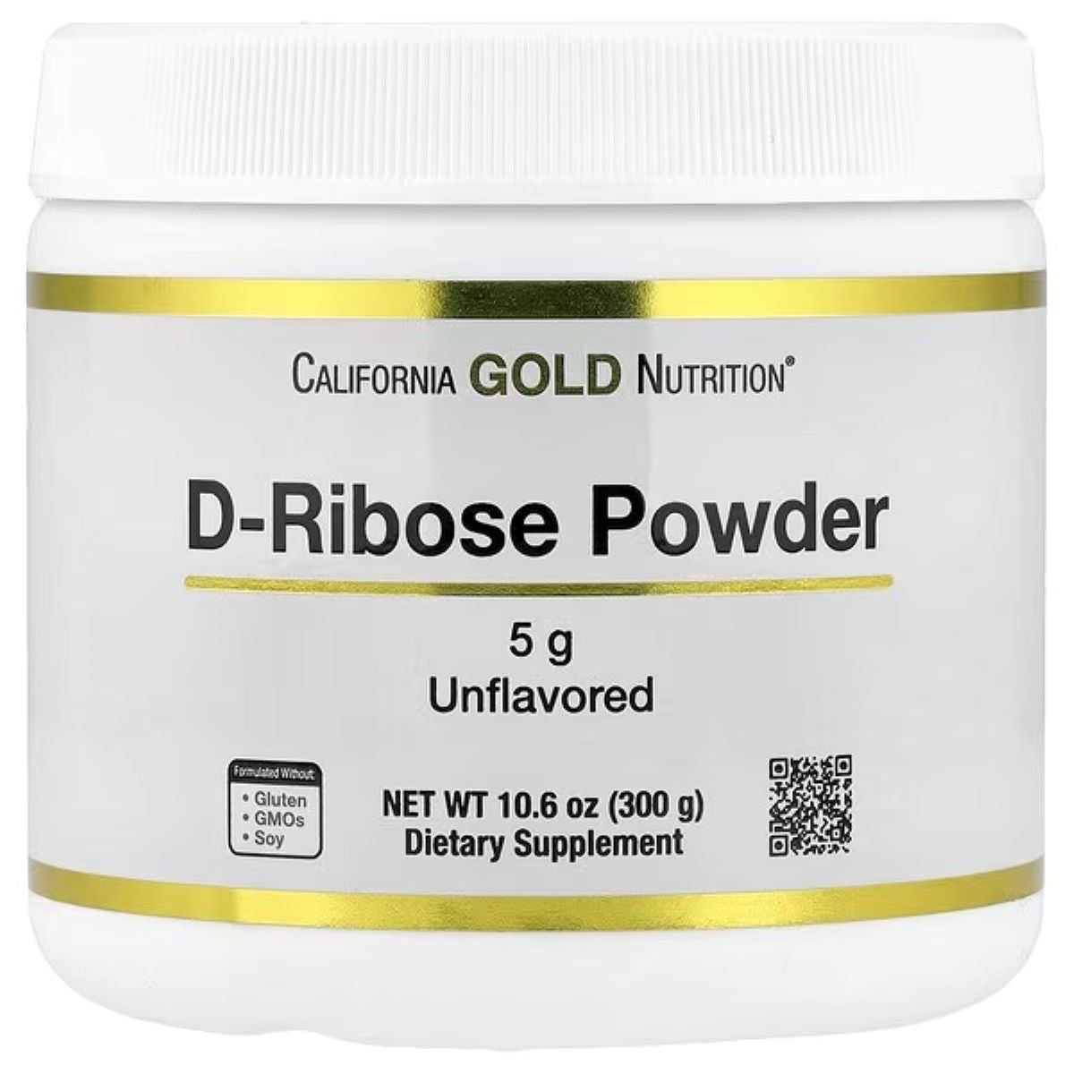 California Gold Nutrition D-Ribose Powder (Unflavoured) – 10.6 oz (300 g)