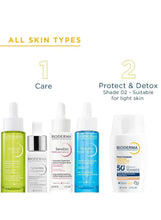 Bioderma face skincare bottles set, including Photoderm SPF 50+ tinted fluid