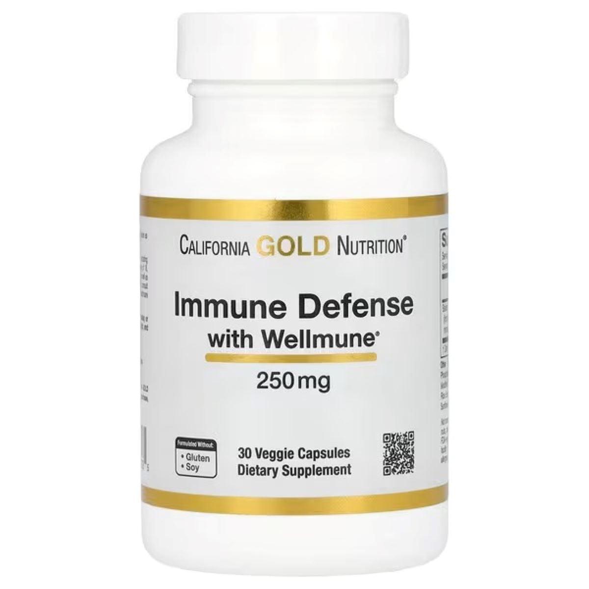 California Gold Nutrition تركيبة Immune Defense مع Wellmune® بيتا جلوكان 250 ملجم – 30 كبسولة نباتية
