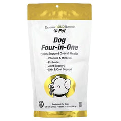California Gold Nutrition Pet Dog Four-in-One Soft Chews – 120 Soft Chews, 16.93 oz (480 g)