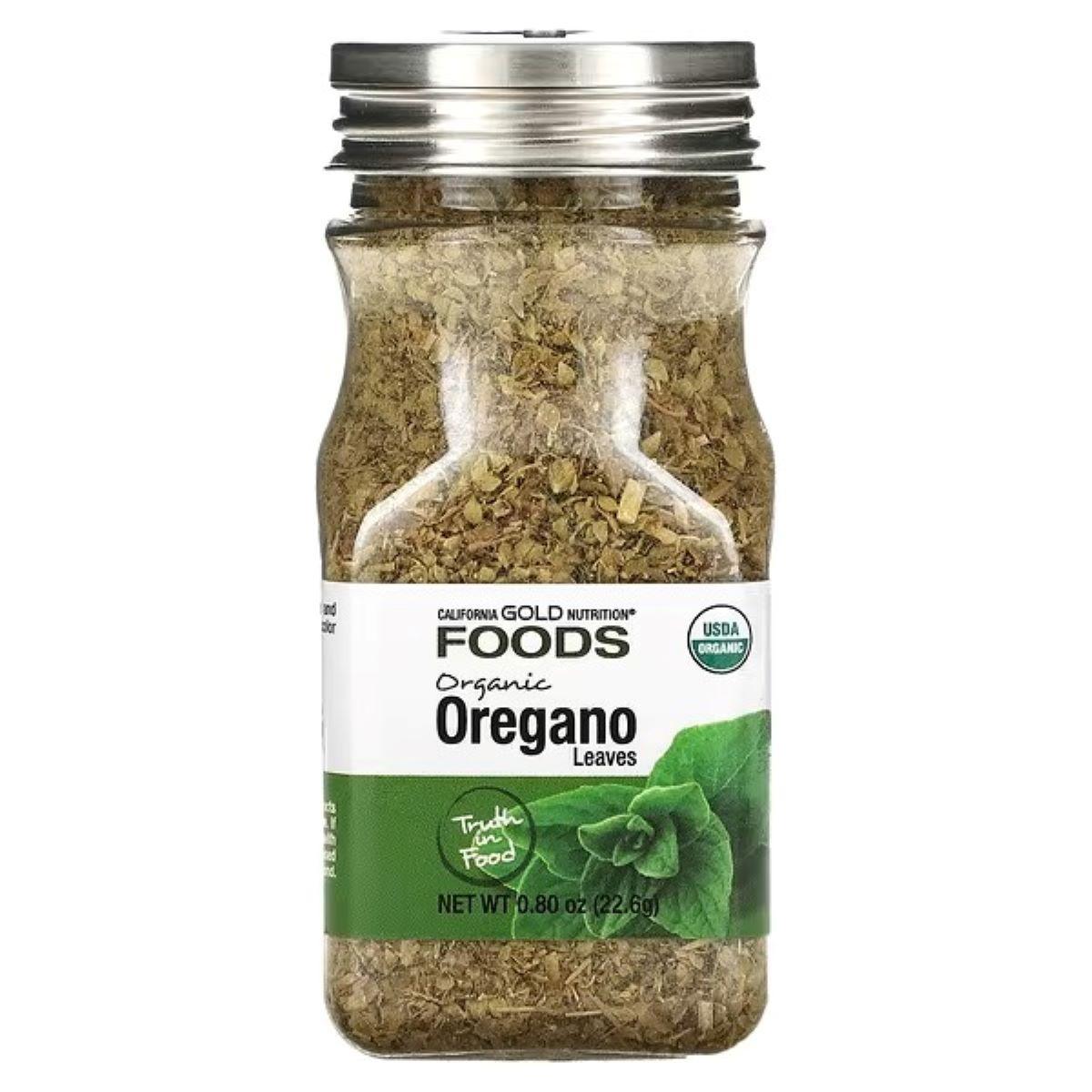 California Gold Nutrition Organic Oregano, 0.80 oz (22.6 g) – Certified Organic Dried Oregano Leaves