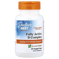 Doctor's Best B complex supplement bottle, orange cap, 60 veggie caps