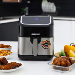 Geepas 5L Digital Air Fryer with Vortex – 10-in-1 Convection Air Fryer with LED Touchscreen, 60 Minutes Timer & Non-Stick Basket – Oil Free Toaster Oven | 2 Years Warranty