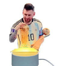 Football-themed 3D LED table lamp with warm glowing figure and light base