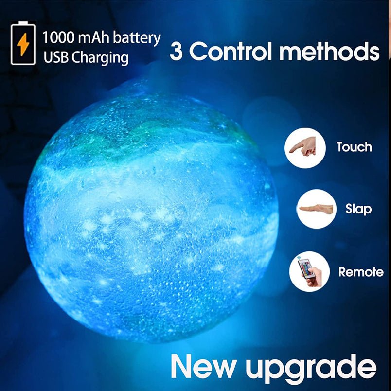 Huitich home led 3d galaxy moon lamp UAE with astronaut light and 3 control methods touch slap remote