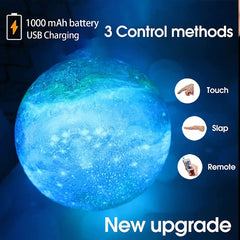 Huitich home led 3d galaxy moon lamp UAE with astronaut light and 3 control methods touch slap remote