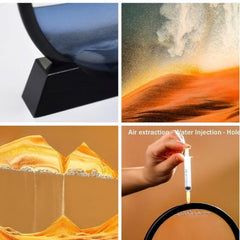 Huitich 3D moving sand art picture displaying dynamic sand patterns with gradient colors and hand injecting water