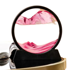 Huitich 3D moving sand art picture with pink sand creating dynamic flowing landscape design